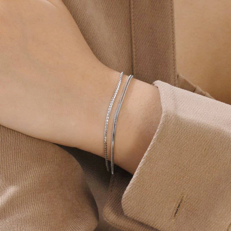 18K STAINLESS STEEL TARNISH FREE LAYERED BRACELET | 40B5145: GOLD