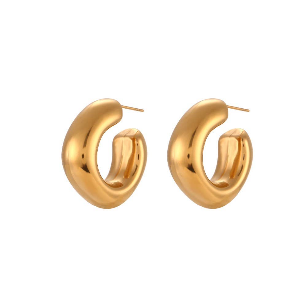 18K STAINLESS STEEL WATERPROOF TARNISH FREE HOOPS | 40E405: Silver
