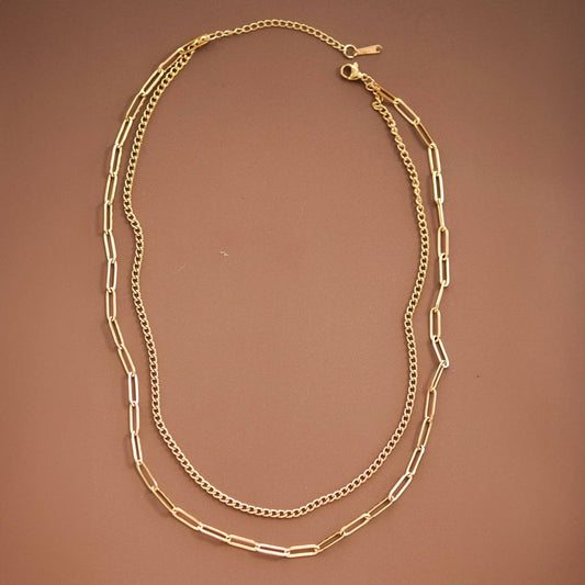 18K Gold Plated Waterproof Stainless Steel Chain Necklace
