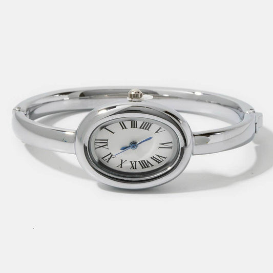 Hinged Oval Bangle Watch Bracelet