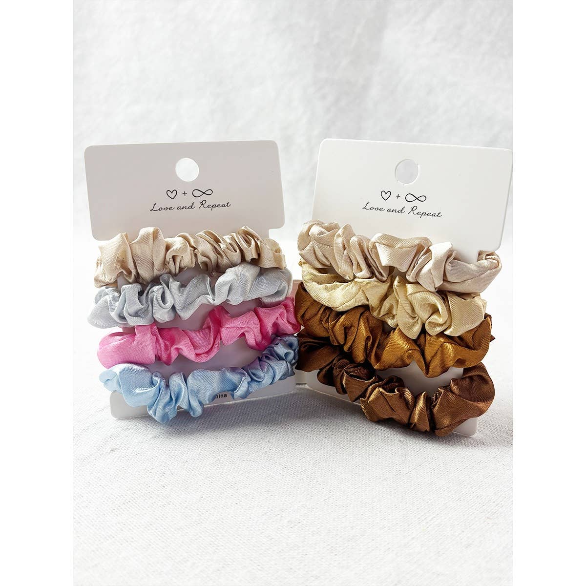 4-Pcs Satin Scrunchie Set: MIX COLOR / ONE(12)