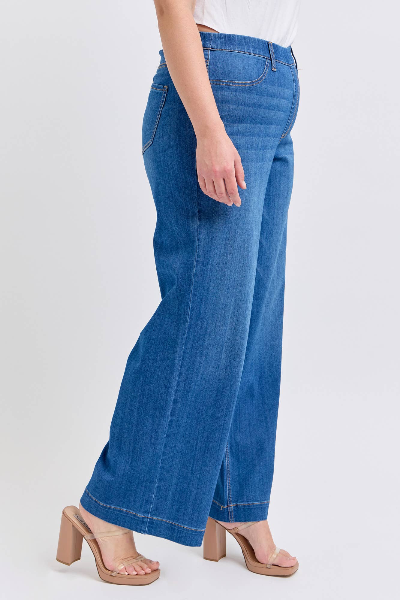 Plus Comfort Medium High Rise Pull-On Wide Leg