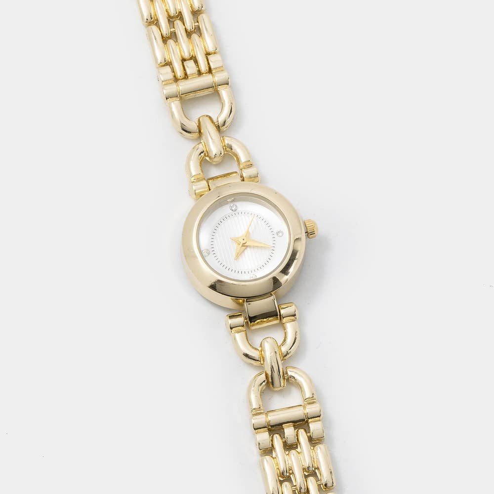 Dark Dial Cz Panther Chain Bracelet Watch: GBK