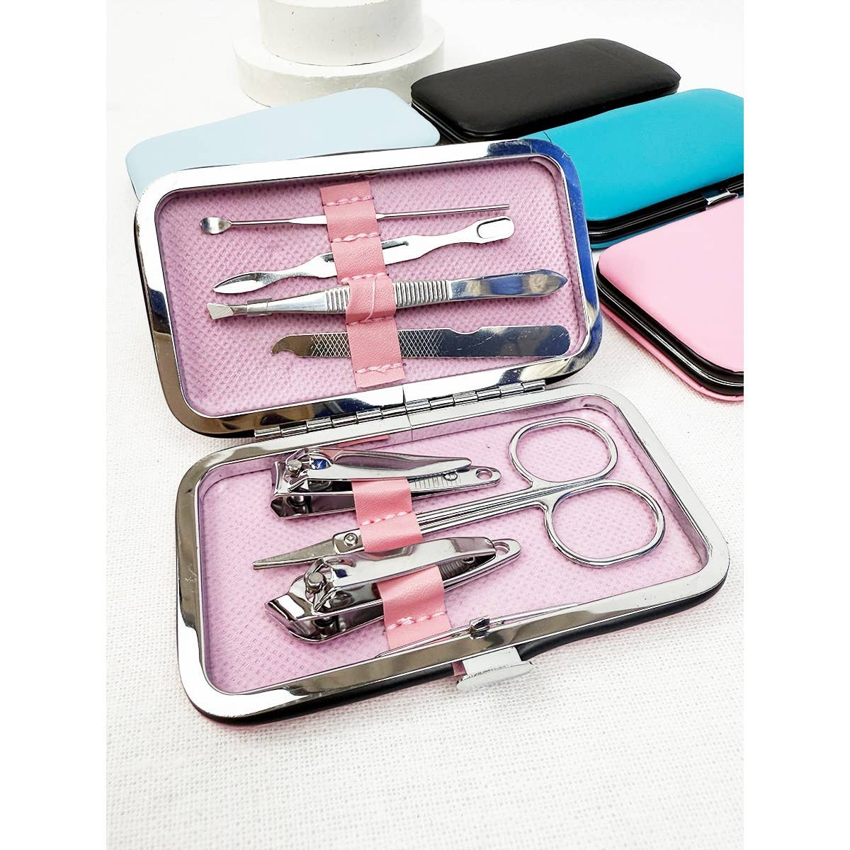 Personal Mani and Pedi Kit care tools with case: MIX COLOR / ONE(12)