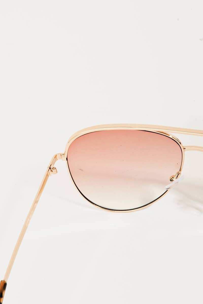 Metal Frame Double Bridge Sunglasses
