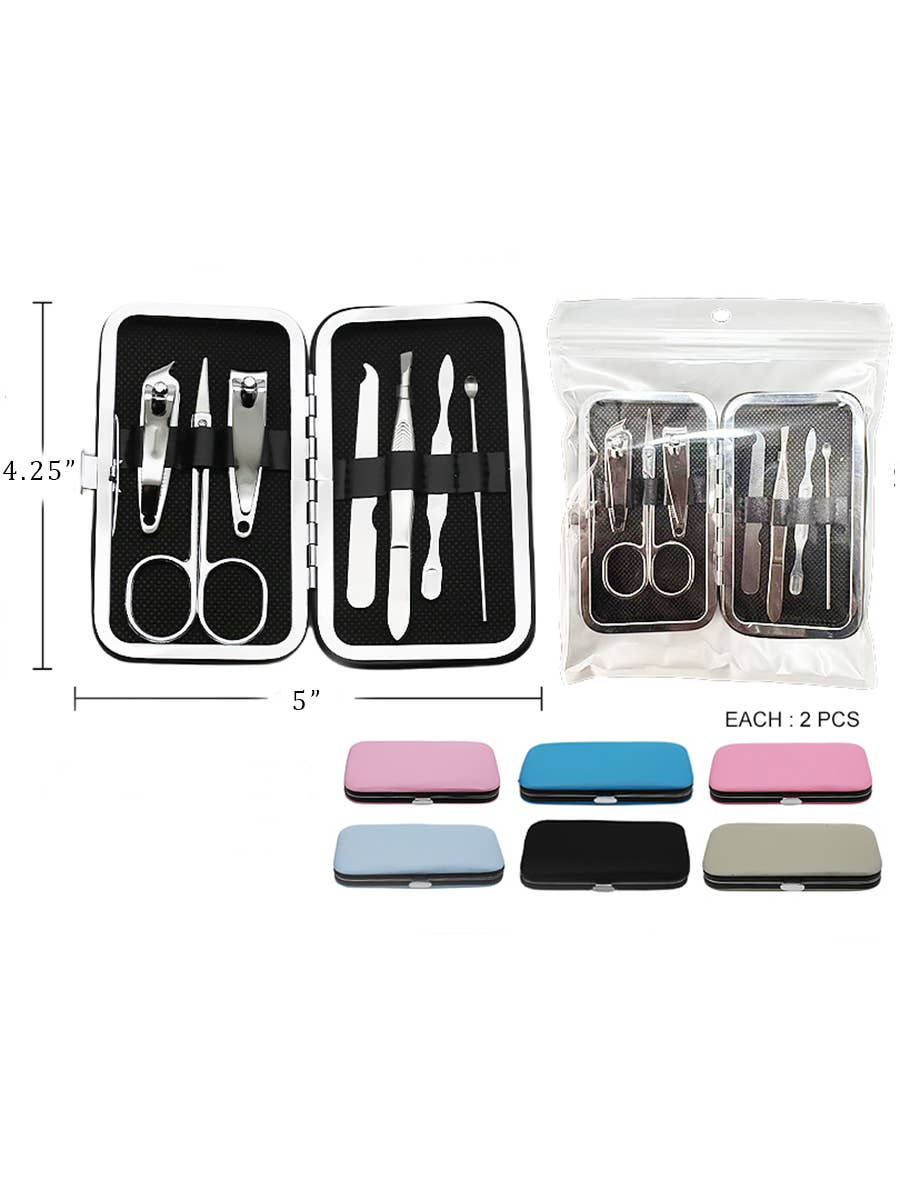 Personal Mani and Pedi Kit care tools with case: MIX COLOR / ONE(12)
