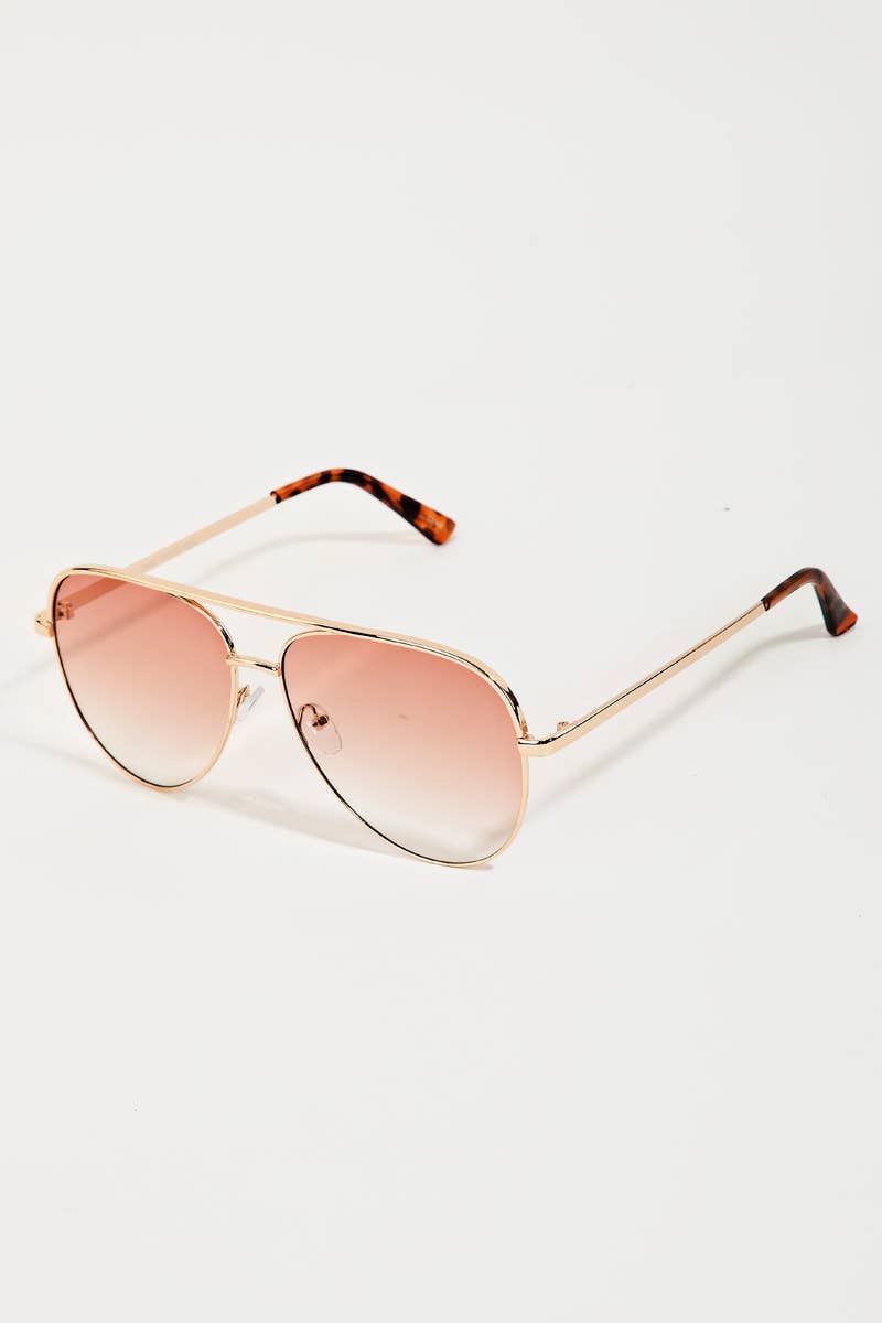 Metal Frame Double Bridge Sunglasses