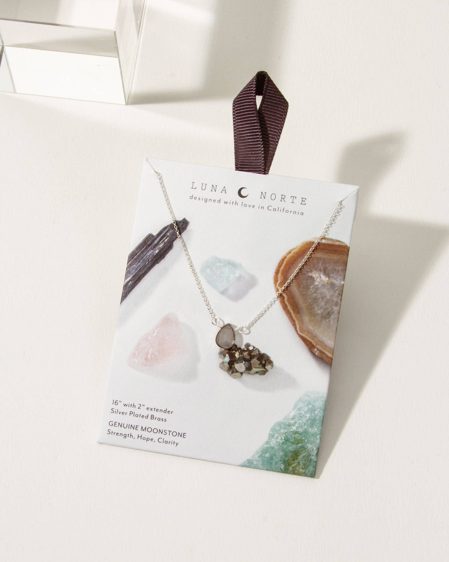 Silver Delicate Gemstone Necklace- Moonstone
