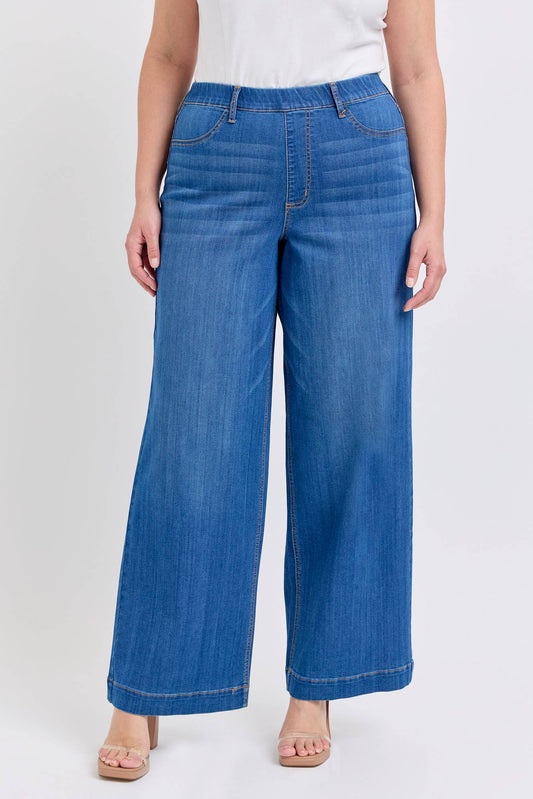 Plus Comfort Medium High Rise Pull-On Wide Leg