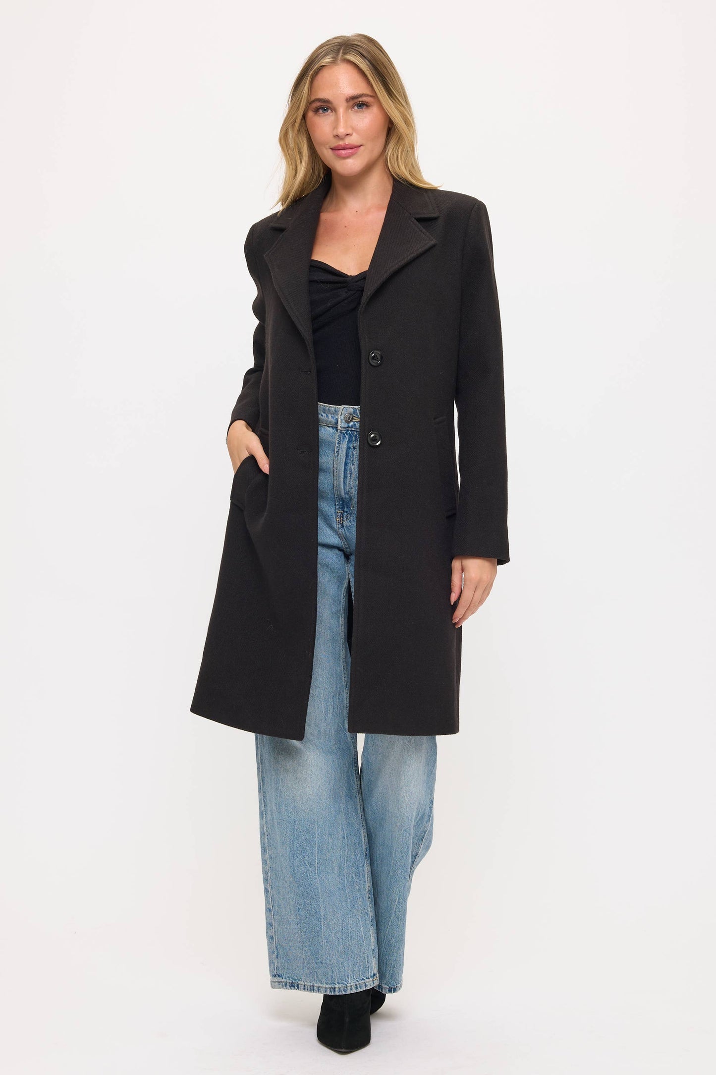 CLAWC0107: Prestige Wool Statement Coat: Black