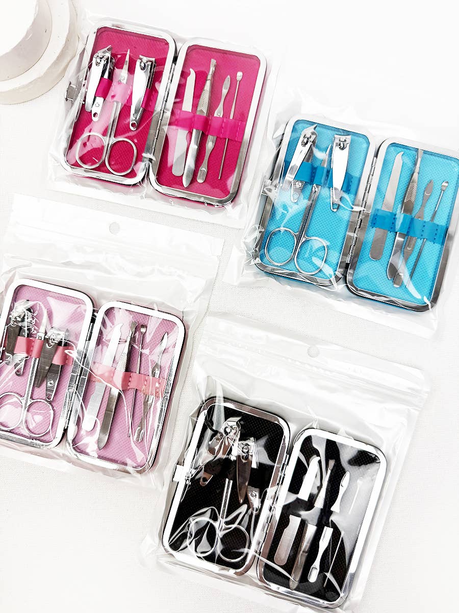 Personal Mani and Pedi Kit care tools with case: MIX COLOR / ONE(12)