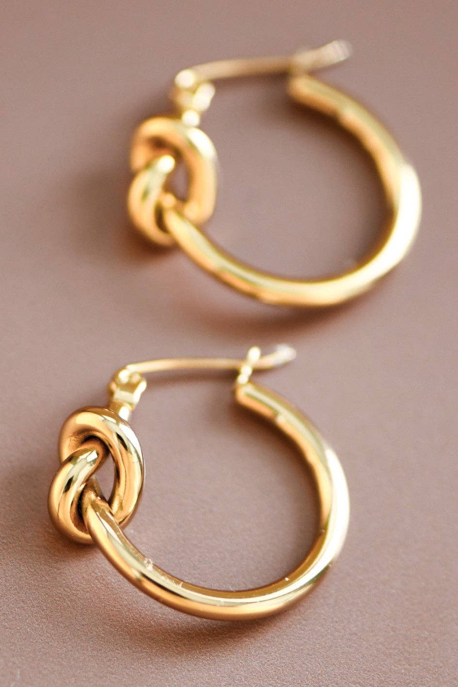 18K Gold Plated Waterproof Stainless Steel Hoop Earrings - Gold