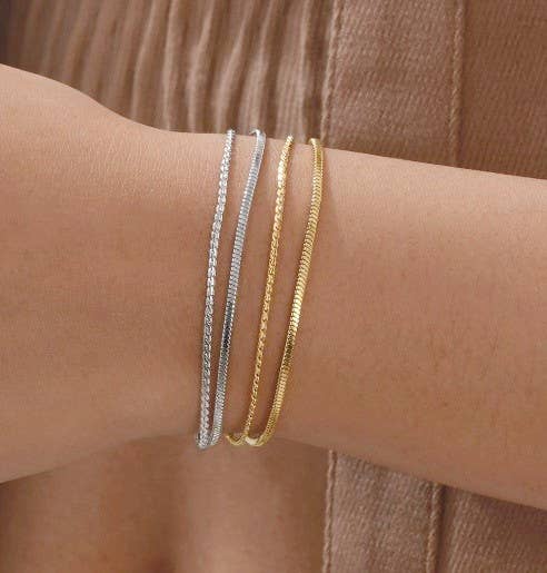18K STAINLESS STEEL TARNISH FREE LAYERED BRACELET |  40B5145: GOLD