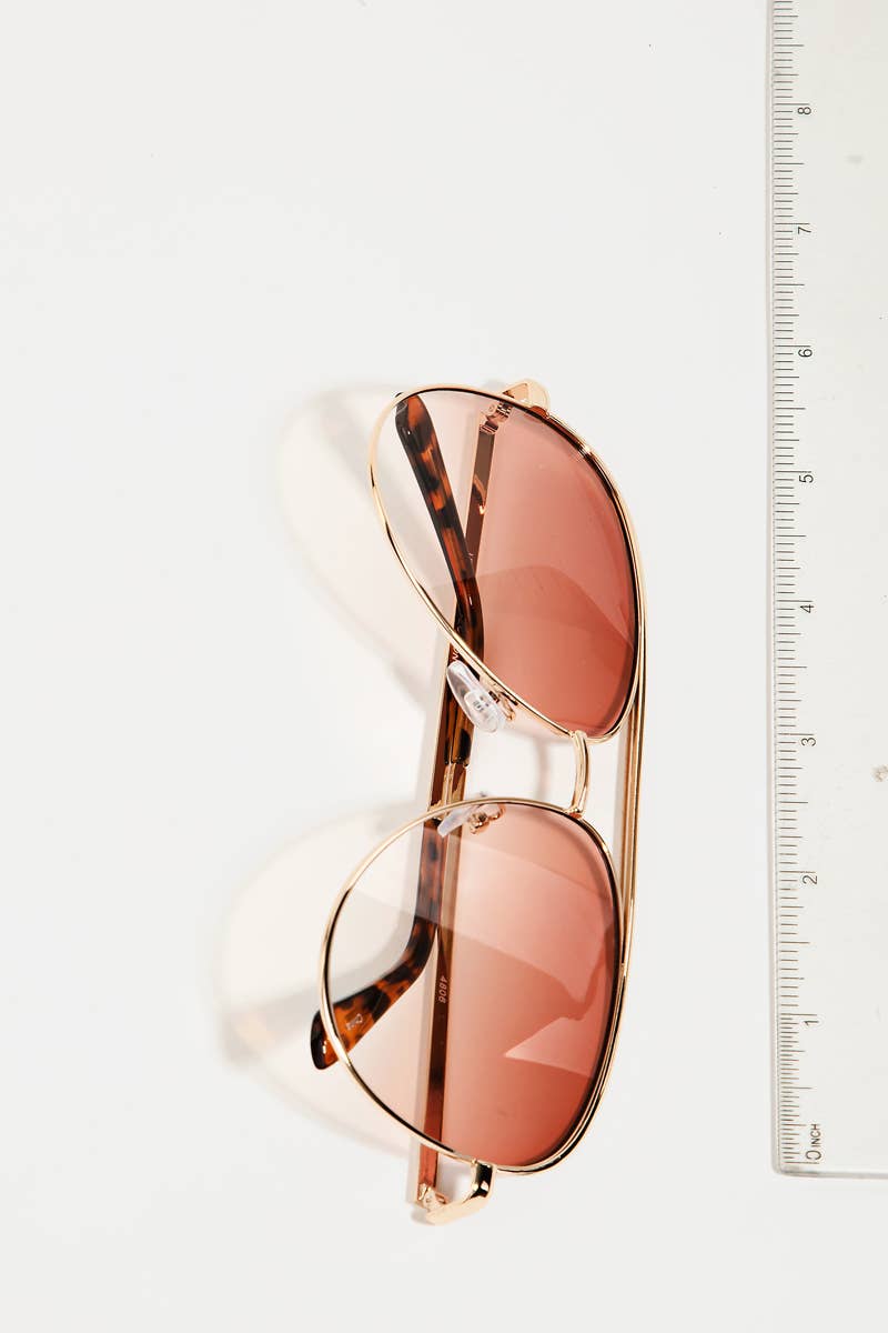 Metal Frame Double Bridge Sunglasses