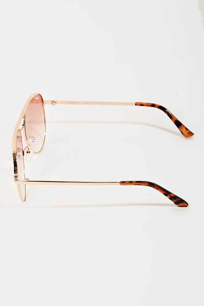 Metal Frame Double Bridge Sunglasses