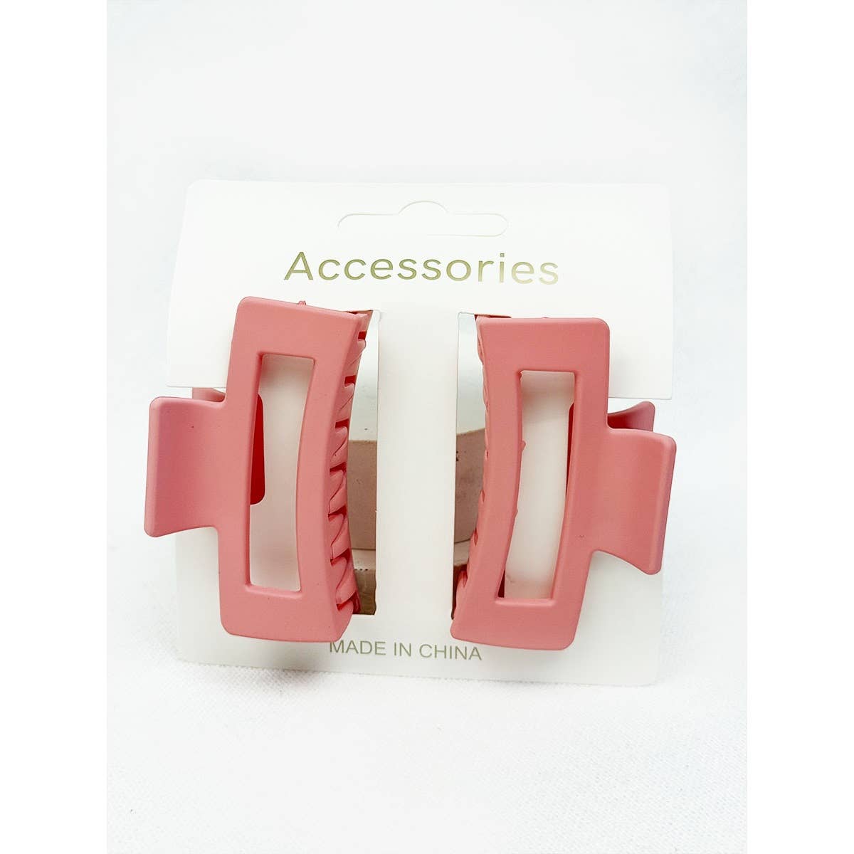 Matt DUO Small Cut Out Rectangle Hair Claw: MIX COLOR / ONE(12)