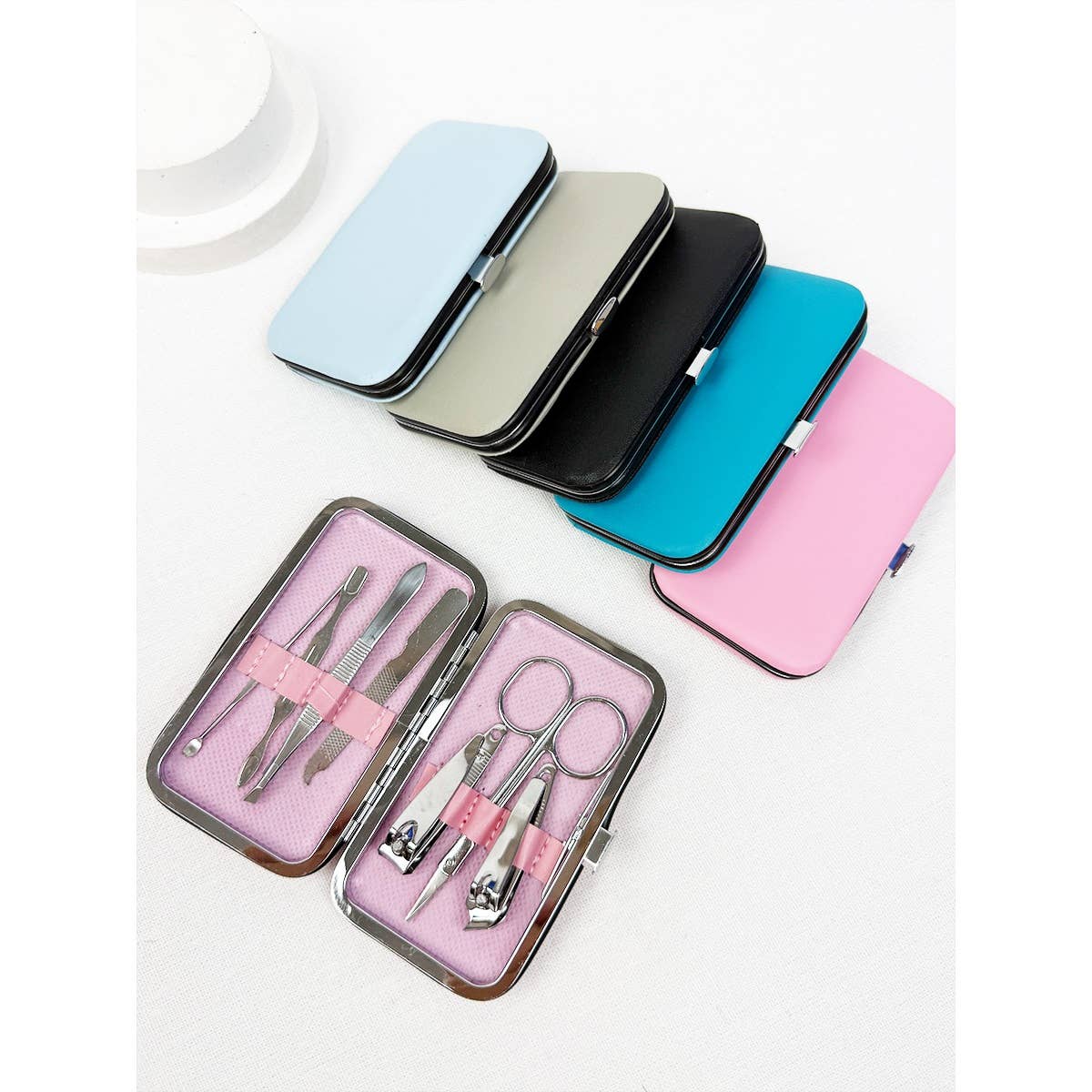Personal Mani and Pedi Kit care tools with case: MIX COLOR / ONE(12)